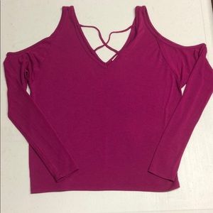 Express fuschia cold shoulder XS